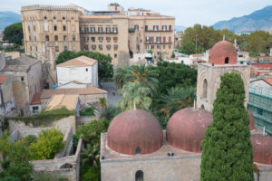 San Giovanni degli Eremiti church and Palazzo dei Normanni, Palermo, Sicily, Italy, Europe, San Giovanni degli Eremiti church and Palazzo dei Normanni, Palermo, Sicily, Italy, Europe,